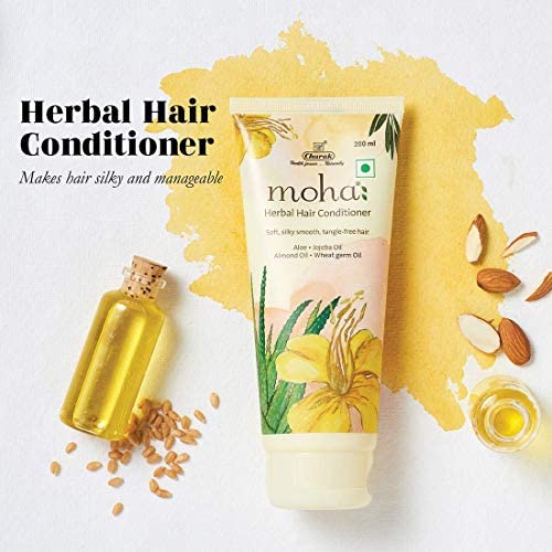 Moha Herbal Hair Conditioner with Aloe Vera, Jojoba, Almond & Olive Oil for Soft, Silky, Smooth & Tangle-Free Hair | Ayurvedic Hydration for Dry & Frizzy Hair | Locks in Moisture, Repairs and Nourishes Deeply & Adds Natural Shine | Conditioner for Men & Women to Breakage-Free & Strengthen Hair – 100 ml (PACK OF 1) - Image 3