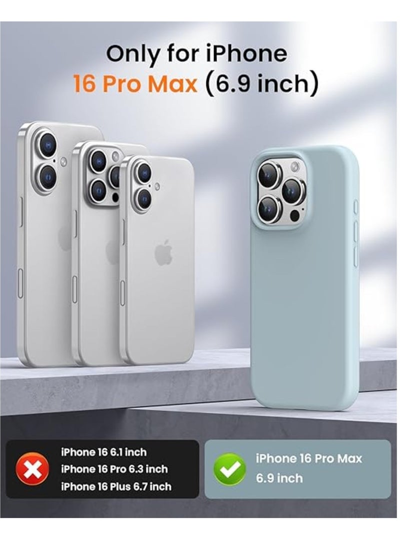 JAJEEK Sky Blue Silky Soft Touch Case for iPhone 16 Pro Max – Premium Liquid Silicone Protective Bumper - Image 2
