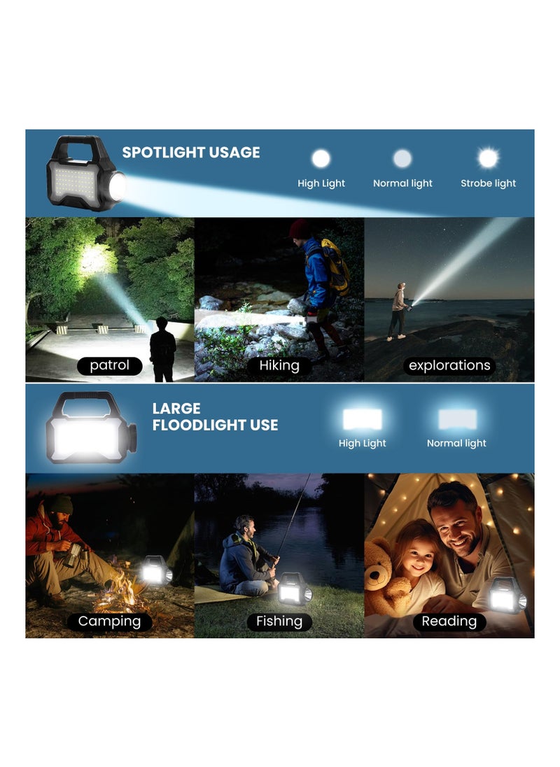 KASTWAVE Camping Solar Flashlights Lantern, Multifunctional LED Camping Lights with Flashlight and Lantern Mode, USB Charging, Ideal for Power Outages, Spotlight, Searchlight, Outdoor, Hiking, Emergency  - Image 2