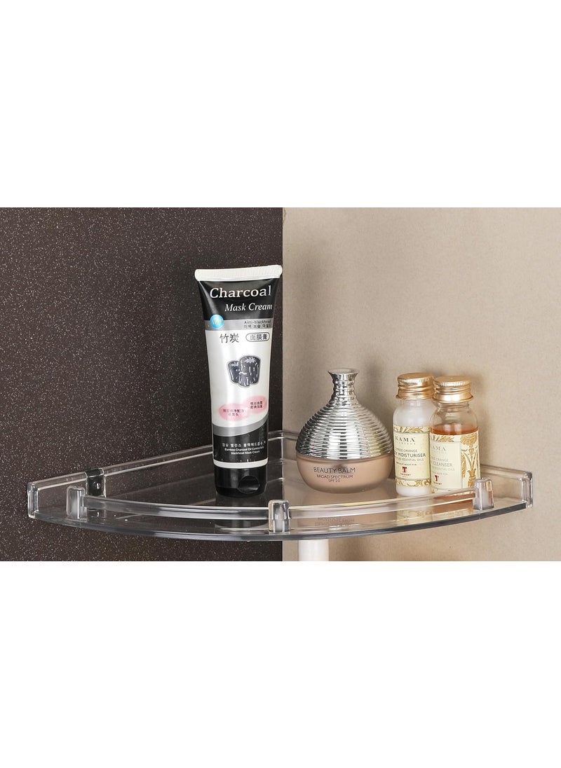 iSTAR iSTAR Multipurpose Unbreakable Acrylic Bathroom Shelves Bathroom Accessories Corner Wall Shelf (Size 8 inch, 10 Inch, 12 Inch) (3 Piece Set) (Transparent)  - Image 3