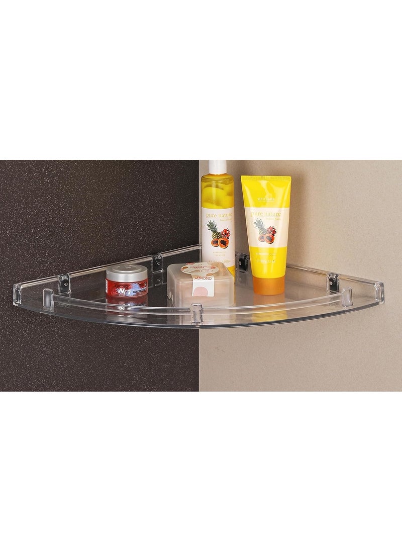 iSTAR iSTAR Multipurpose Unbreakable Acrylic Bathroom Shelves Bathroom Accessories Corner Wall Shelf (Size 8 inch, 10 Inch, 12 Inch) (3 Piece Set) (Transparent)  - Image 4