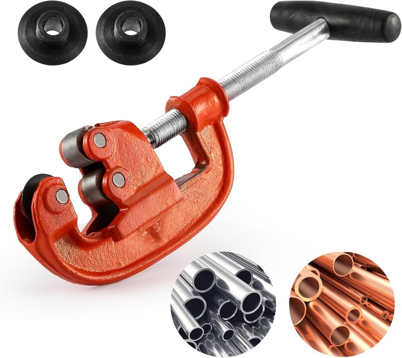 GQGP Professional Pipe Cutter Tool for 1-3" Pipes,Heavy Duty Metal Tube Cutter to Galvanized Pipe,Ironr, and PipeCopper,Metal Tube Cutter Great With 2 additional blades for Plumbers or Metalworkers - Image 1