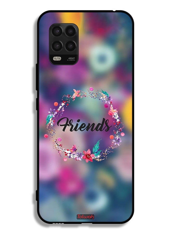 Tolwak Xiaomi Mi 10 Lite 5G Protective Case Cover Friends In Flowers Ring Art - Image 2