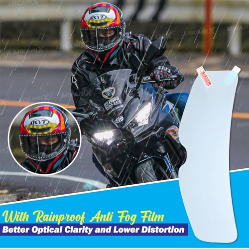 MIKANIX Bike Helmet Visor Anti Fog Film Tempered | Fog-Resistant Clear Visibility During Riding in Humid Cold Weather Foggy Days Universal for All Motorcycle Helmet - Image 5