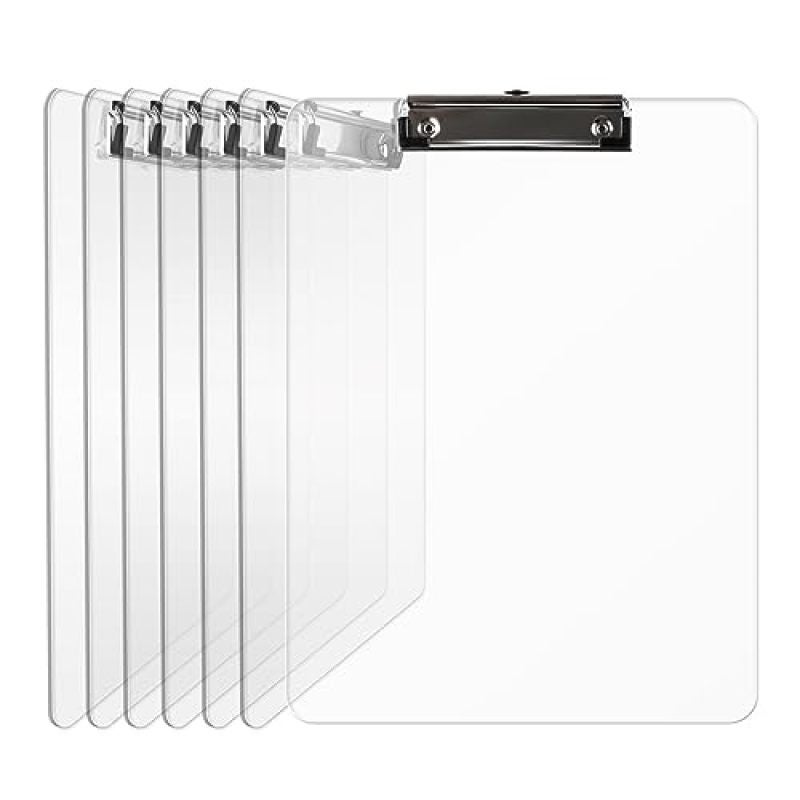 Transparent Acrylic Clipboard: Lightweight Plastic, Low-Profile High-Capacity Clip - Smooth Writing Surface, Rounded Edges for Students in Classrooms, Fieldwork, Lecture Halls - Image 1