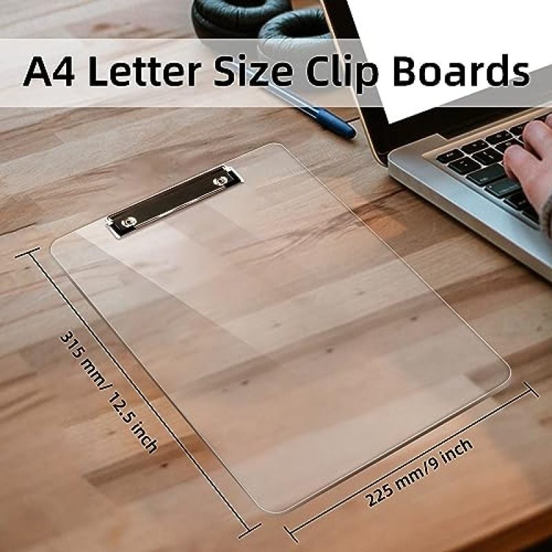 Transparent Acrylic Clipboard: Lightweight Plastic, Low-Profile High-Capacity Clip - Smooth Writing Surface, Rounded Edges for Students in Classrooms, Fieldwork, Lecture Halls - Image 3