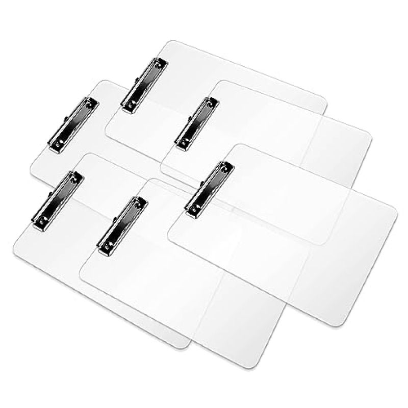 Transparent Acrylic Clipboard: Lightweight Plastic, Low-Profile High-Capacity Clip - Smooth Writing Surface, Rounded Edges for Students in Classrooms, Fieldwork, Lecture Halls - Image 2