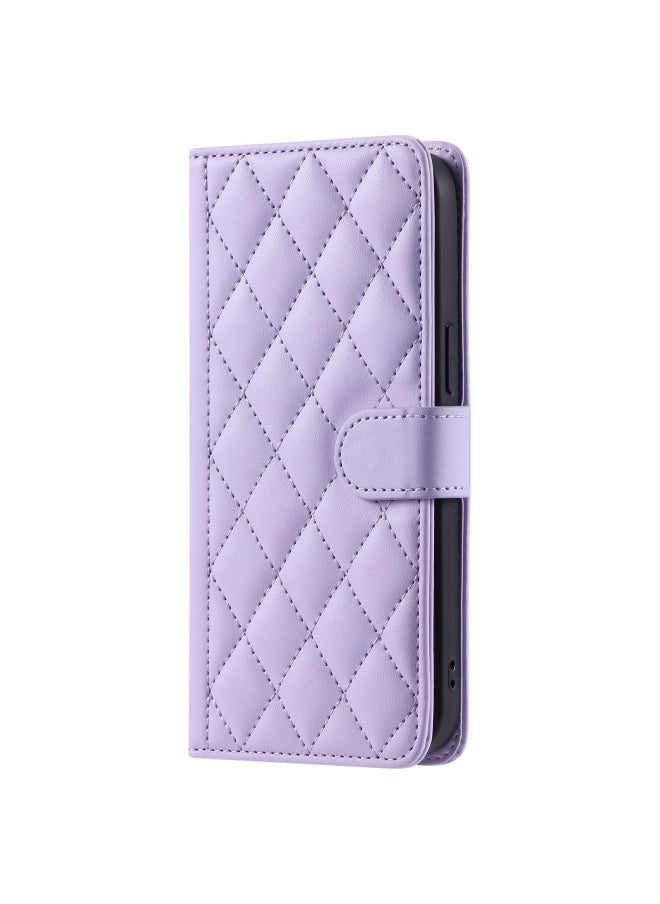 Suitable For Iphone15Promax Xiaoxiang Style Mobile Phone Leather Case For Iphone16 Mobile Phone Case Rhomboid Mobile Phone Protective Case-Color:Black-Applicable Model:For Iphone 14plus