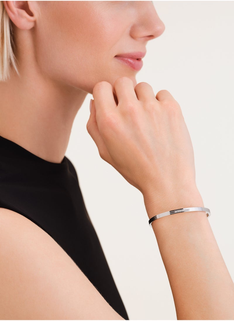 RoseField Rosefield Striped Bangle with Crystals Silver - JBSCS-J1038  - Image 4