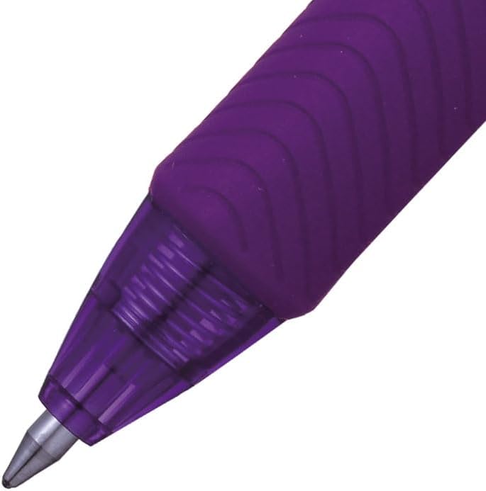 Pentel BL107-VX EnerGel-X Retractable Liquid Gel Pen (0.7mm) Metal Tip, Violet Ink, Box of 12 (BL107-V) - Image 2
