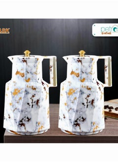 petros Petros 2-Piece Thermos Set 1L + 1L Marble/Golden 