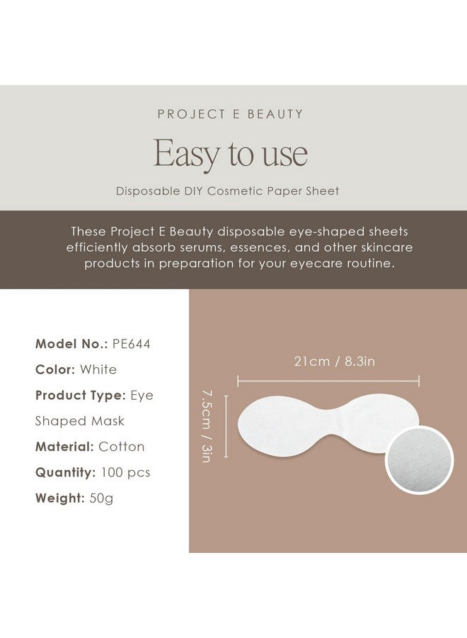 Project E Beauty 100pcs Disposable DIY Non-Woven Eye Mask Paper by Project E Beauty | DIY Cotton Eye Care Mask | for Skincare & Spa Salon Use | Cosmetic Facial Paper for Toner, Serum, or Lotion (100, Eye Shaped) - Image 4