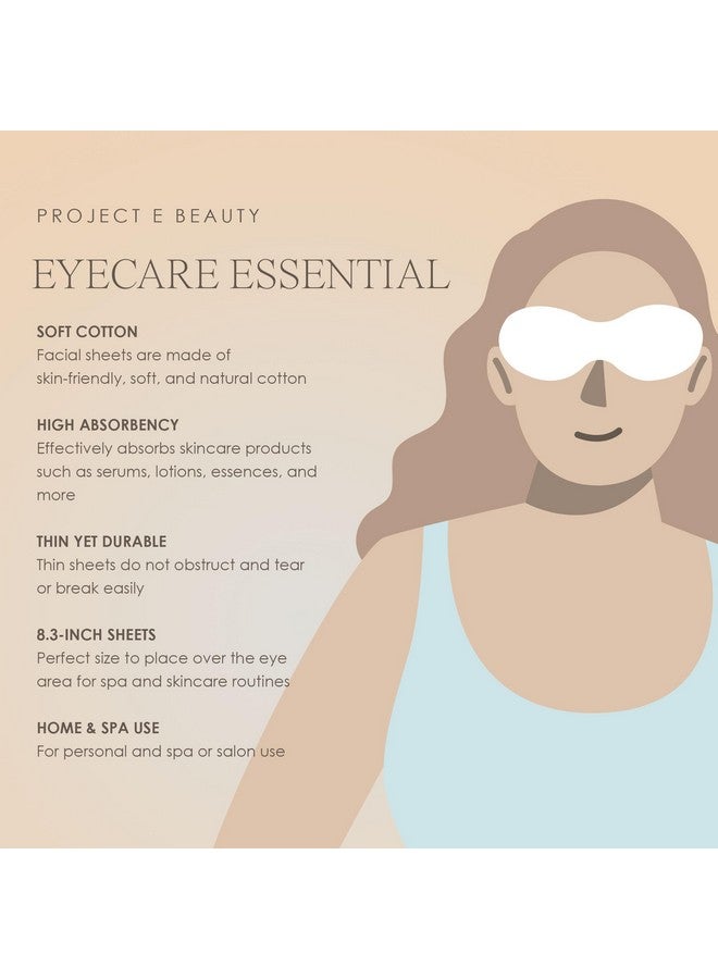 Project E Beauty 100pcs Disposable DIY Non-Woven Eye Mask Paper by Project E Beauty | DIY Cotton Eye Care Mask | for Skincare & Spa Salon Use | Cosmetic Facial Paper for Toner, Serum, or Lotion (100, Eye Shaped) - Image 3