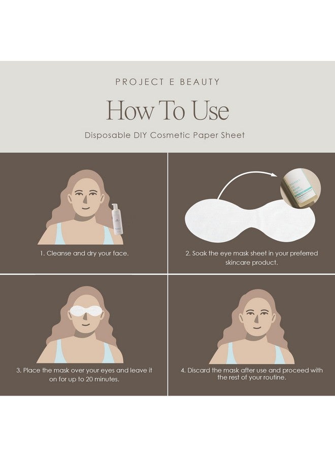 Project E Beauty 100pcs Disposable DIY Non-Woven Eye Mask Paper by Project E Beauty | DIY Cotton Eye Care Mask | for Skincare & Spa Salon Use | Cosmetic Facial Paper for Toner, Serum, or Lotion (100, Eye Shaped) - Image 5