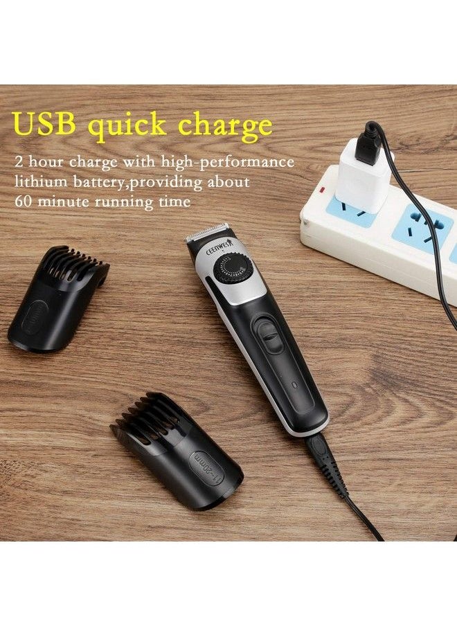 Ceenwes - Beard Trimmer & Beard Trimmer For Men Hair Clipper 2 Combs Cleaning Brush Power Adapter Oli Bottle Length Settings With Precision Dial Usb Charging - Image 1