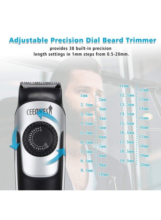 Ceenwes - Beard Trimmer & Beard Trimmer For Men Hair Clipper 2 Combs Cleaning Brush Power Adapter Oli Bottle Length Settings With Precision Dial Usb Charging - Image 1