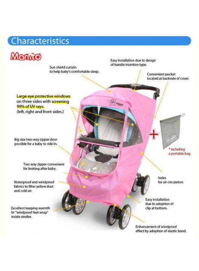 Manito Elegance Plus Stroller Weather Shield/Rain Cover Blue - Image 3
