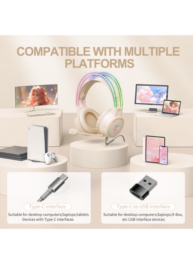 onikuma X15 Pro Wired PC Gaming Headphone with Mic and LED Light - Image 4