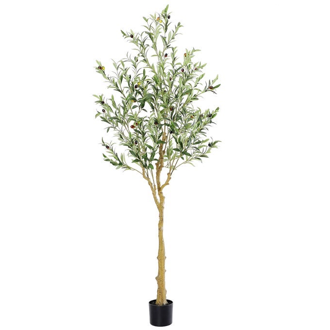 Tall Faux Olive Tree6Ft72in Realistic Texture Potted Silk Artificial Olive Tree Fake Olive Trees Indoor Outdoor for Home Office Living Room Bedroom Foyer Porch Decor