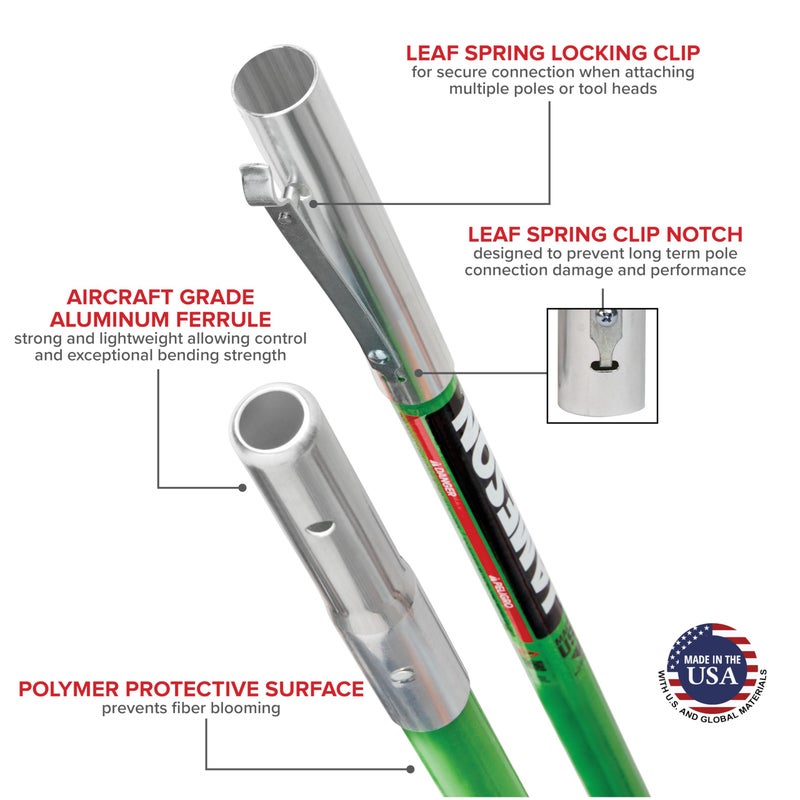 Jameson LS-Series Hollow Core Landscaping Tree Trimming Kit | 16â€ Barracuda Saw Blade | 18-Foot Reach | Fiberglass Poles with Leaf Spring Locking Buttons | Tree Pruning & Trimming Tool - Image 4