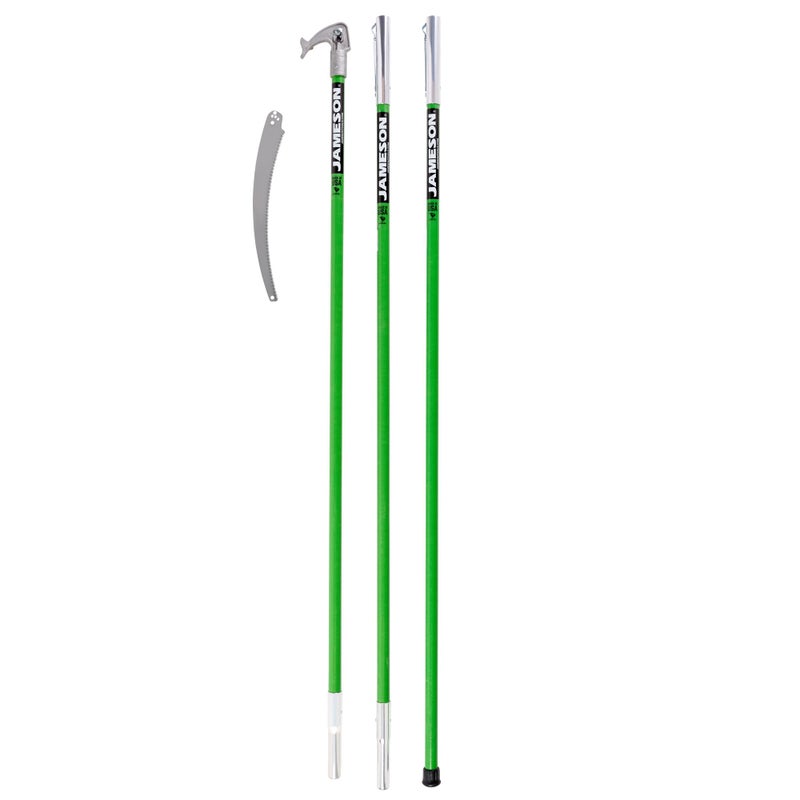 Jameson LS-Series Hollow Core Landscaping Tree Trimming Kit | 16â€ Barracuda Saw Blade | 18-Foot Reach | Fiberglass Poles with Leaf Spring Locking Buttons | Tree Pruning & Trimming Tool - Image 1