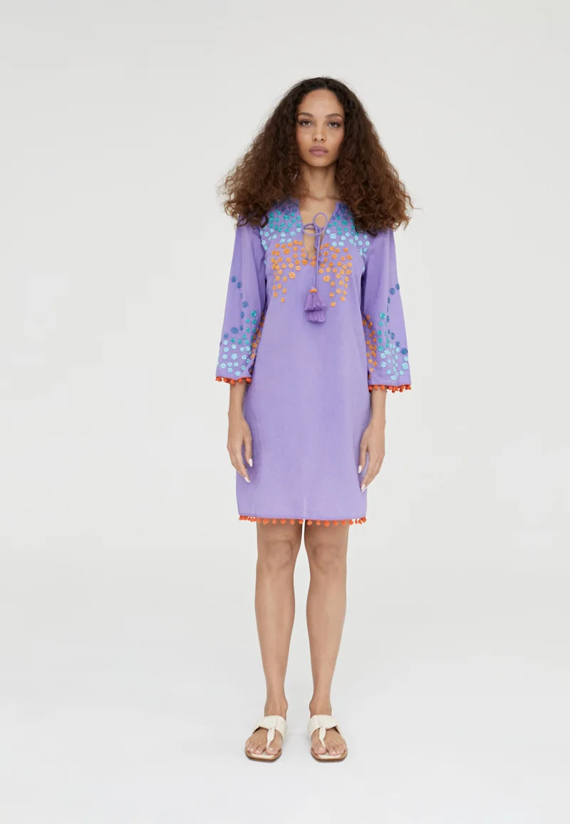 Lola Casademunt Short embroidered caftan