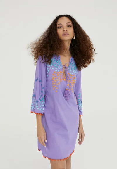 Lola Casademunt Short embroidered caftan