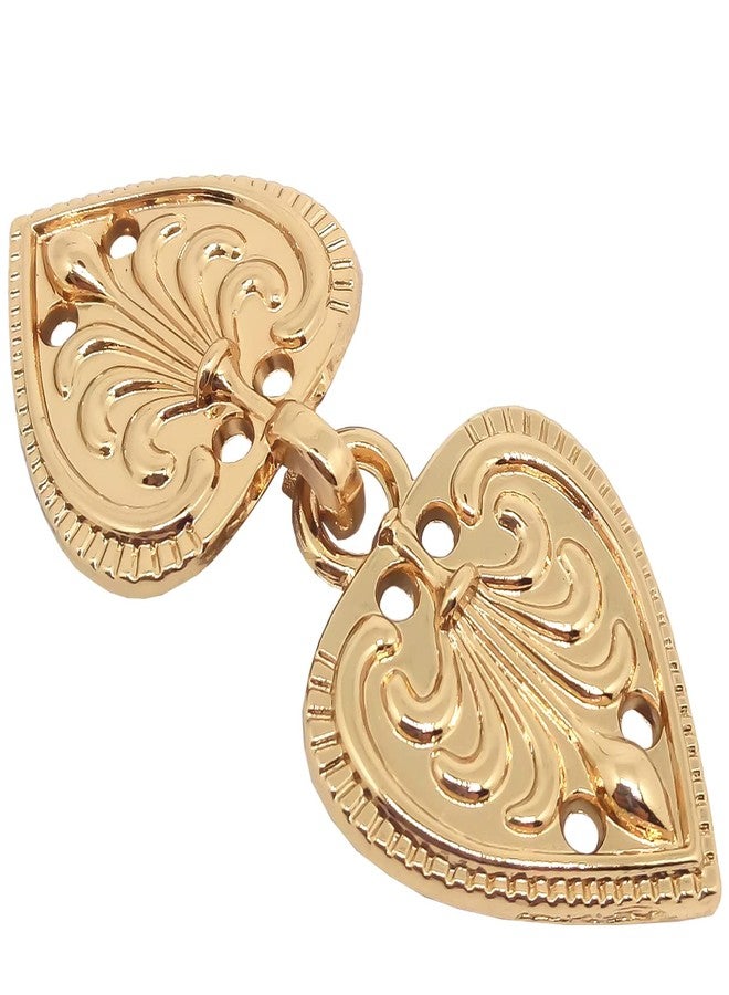 ZLYY Monkey Rise 5Pairs Cape or Cloak Clasp Fasteners,Vintage Cape Clasps Swirl Flower for Clothing Sew on Hooks 46x20mm/1.81x0.78Inch(Light gold) - Image 1