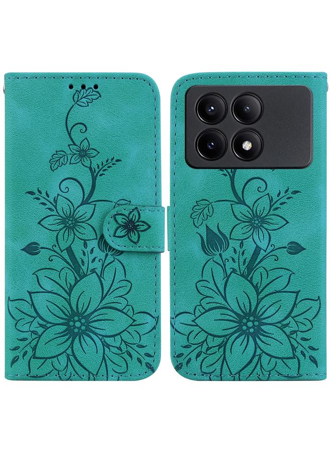 Case For Xiaomi Redmi K70E / Poco X6 Pro Lily Embossed Leather Phone Case