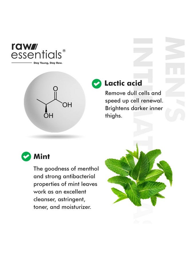 Raw Essentials Intimate Wash for Men 150 ml, Relieves Itchiness & Odour, Prevents Fungal Growth, Brightens Groin Area, pH Balanced, Sulphate Free, Paraben Free - Image 3
