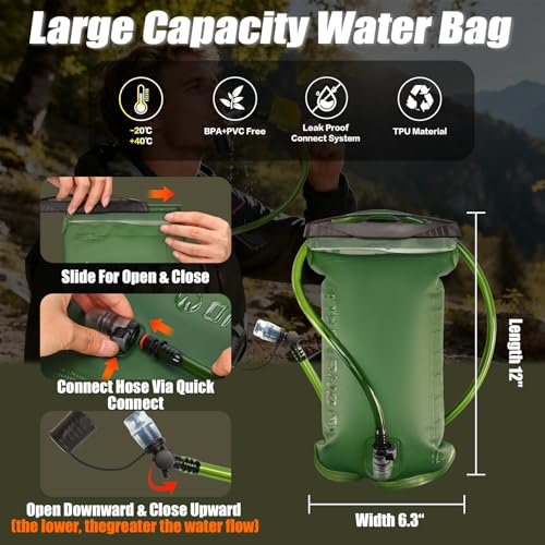ONETOALL Running Vest with 2L Leakproof Water Bladder, Chest Pack for Hunting with Insulated Compartment for Men & Women Running, Cycling, Camping, Hiking, Skiing - Image 3