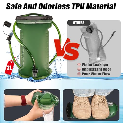 ONETOALL Running Vest with 2L Leakproof Water Bladder, Chest Pack for Hunting with Insulated Compartment for Men & Women Running, Cycling, Camping, Hiking, Skiing - Image 2