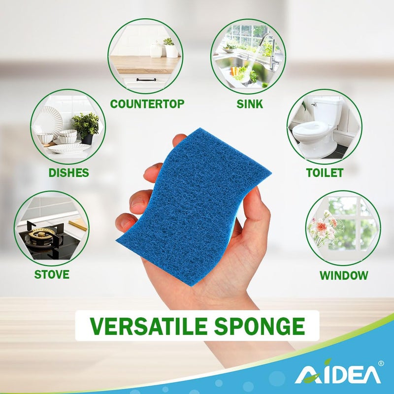 AIDEA Sponges Kitchen, Non-Scratch Scrub Sponge, 24Count, Sponges for Non-Stick Cookware, Kitchen Sponge for Dishes, Cleans Fast Without Scratching, Cleaning Power for Kitchen, Bathroom, Household - Image 5
