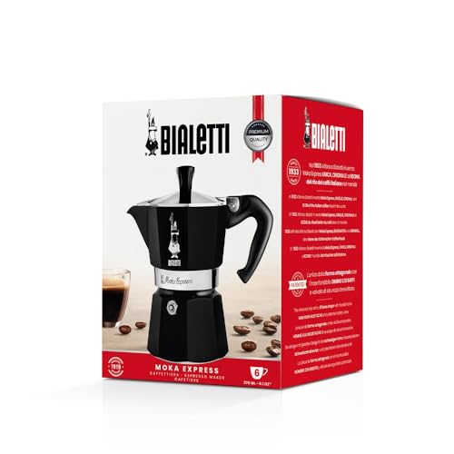 Bialetti Moka Express Iconic Italian Stovetop Espresso Maker (Black, 6 Cups) - Image 4