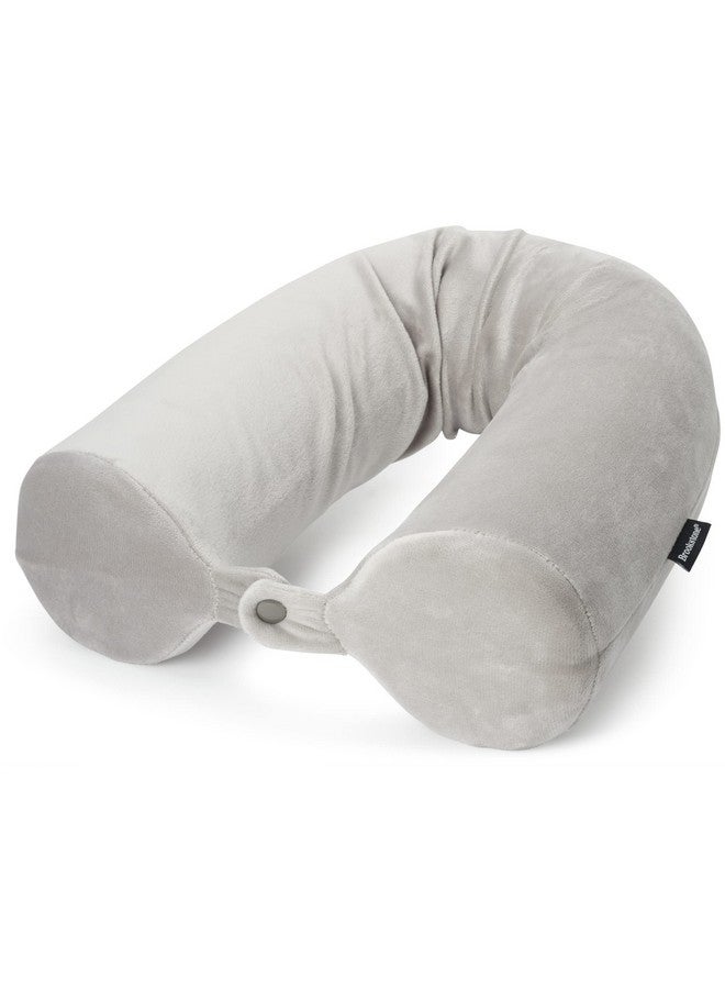 Brookstone Travel Neck Pillow - Free-Form Memory Foam Head and Neck Pillow for Vacations, Airplanes, Trains, Buses, and Cars, Size OneSize, Grey - Image 1
