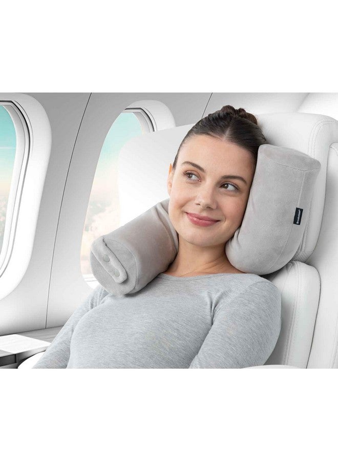 Brookstone Travel Neck Pillow - Free-Form Memory Foam Head and Neck Pillow for Vacations, Airplanes, Trains, Buses, and Cars, Size OneSize, Grey - Image 4