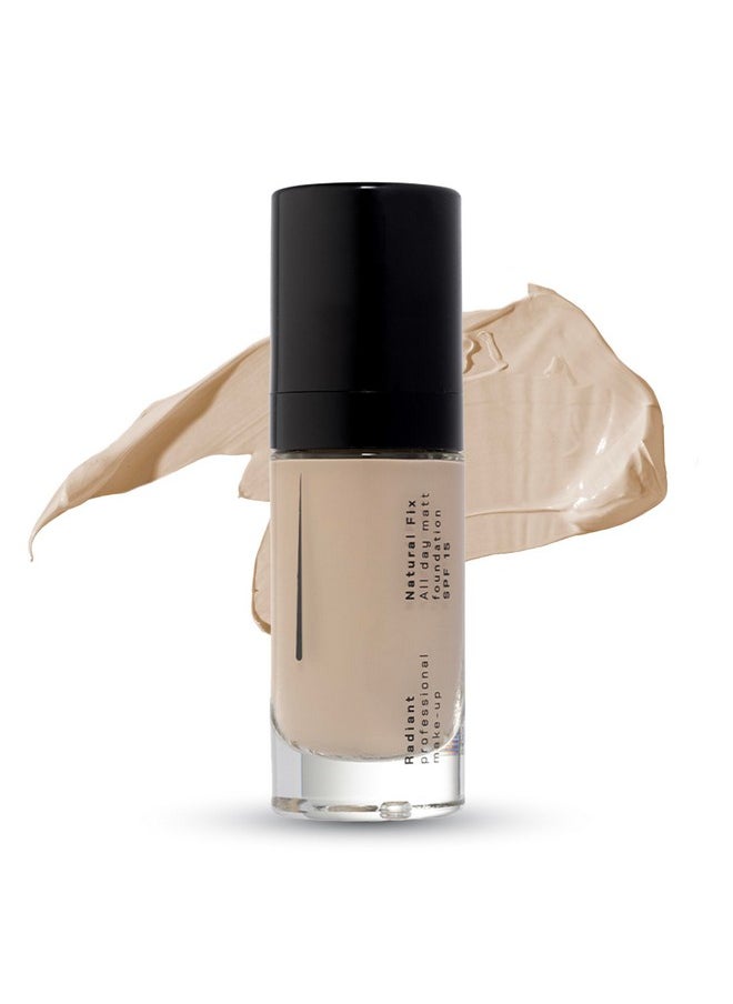 RADIANT PROFESSIONAL MAKE UP / HELLENICA - Radiant Professional Natural Fix All Day Matte Cream Foundation - Long Wear High Coverage Face Makeup Foundation With SPF 15 - Oil Free Matte Finish - For All Skin Types-1.01 oz. (00 Alabaster) - Image 1