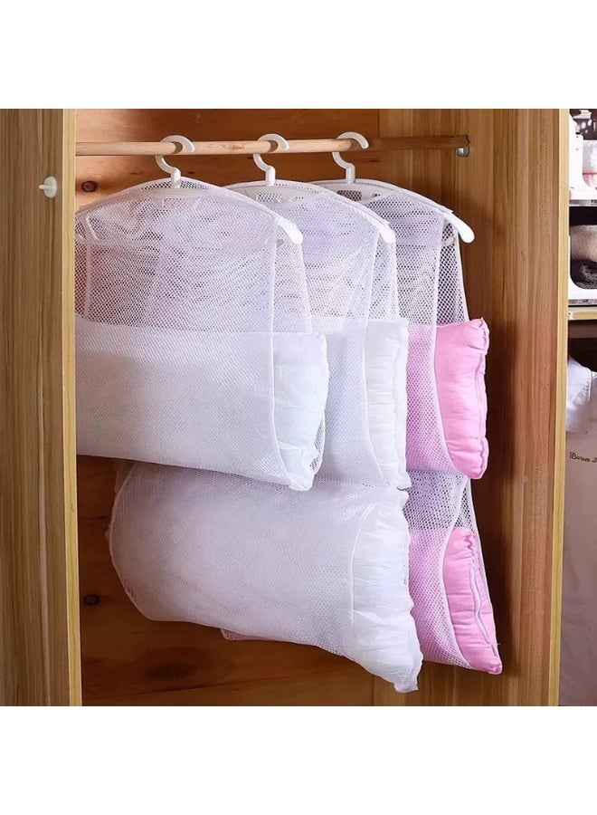 Foldable Pillow Drying Net Household Anti Wind Hanging Mesh Rack Two Layer Laundry Drying Bag for Pillows Plush Toys Dolls and Small Items Clothes Drying Organizer Set of 2 - Image 2