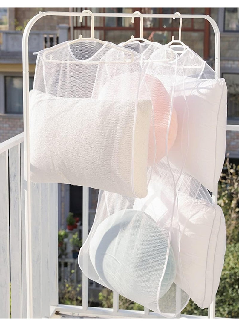 Foldable Pillow Drying Net Household Anti Wind Hanging Mesh Rack Two Layer Laundry Drying Bag for Pillows Plush Toys Dolls and Small Items Clothes Drying Organizer Set of 2 - Image 1
