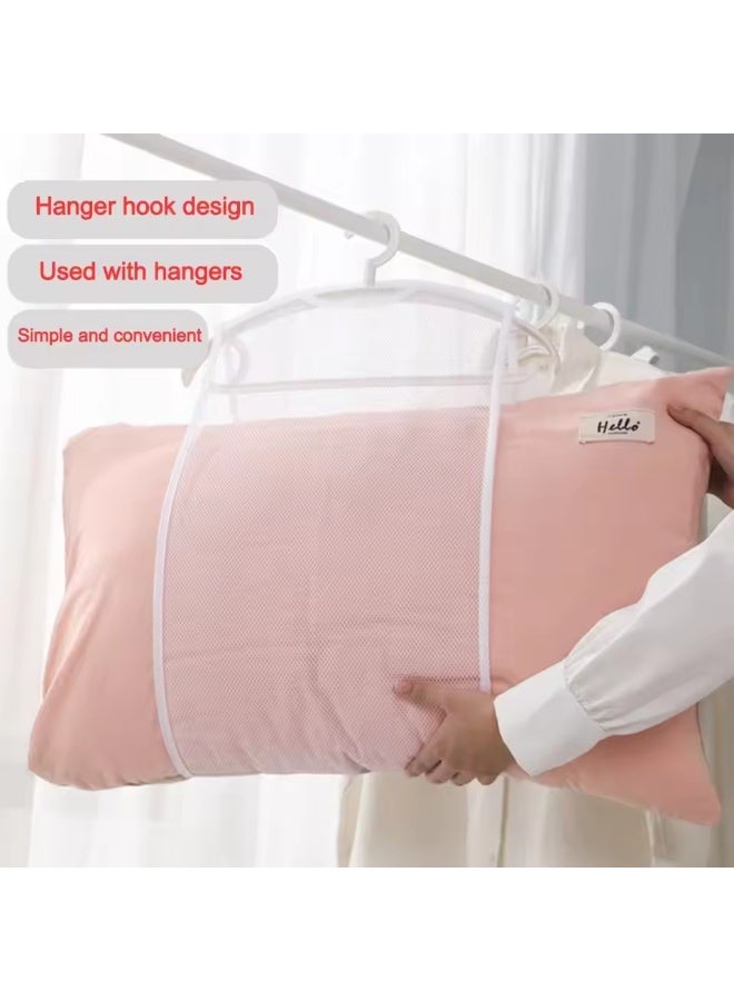 Foldable Pillow Drying Net Household Anti Wind Hanging Mesh Rack Two Layer Laundry Drying Bag for Pillows Plush Toys Dolls and Small Items Clothes Drying Organizer Set of 2 - Image 3