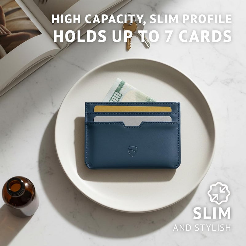 فاولتسكين حامل البطاقات النحيف MOORGATE - محفظة جلدية بسيطة، غلاف حجب RFID، يناسب الجيب الأمامي، للرجال والنساء - Image 4