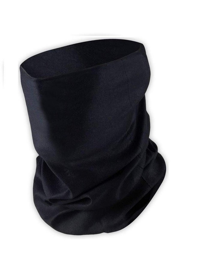 BISMAADH - BISMAADH Men Cotton Outdoor Magic Head And Face Cover Elastic Seamless Bandana Neck Gaiter Scarf Uv Resistence Mask Sport Headwear For Yoga Running Biking Riding Motorcycling, Black - Image 1