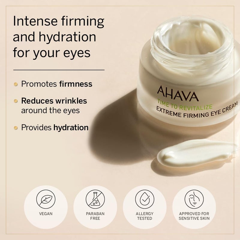 AHAVA Extreme Firming Eye Cream - Firms, Hydrates, Smoothes & Reduce Wrinkles of Eye Area, Enriched with Extreme Complex, Exclusive Dead Sea Osmoter, Peptides, Hyaluronic Acid & Shea Butter, 0.5 Fl.Oz - Image 3