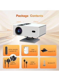 General Classic Projector Multifunctional Projector X6 Full HD 1080P Auto Focus Auto Keystone Correction Intelligent Obstacle Avoidance Screen Automatic Alignment Multiple Compatible Interfaces Headset TV Box PC iPad Phone PS4 PS5 USB White  - Image 3
