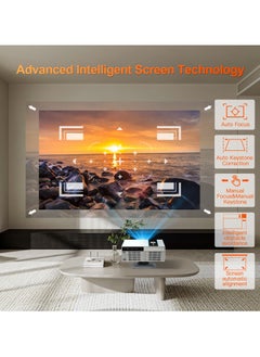 General Classic Projector Multifunctional Projector X6 Full HD 1080P Auto Focus Auto Keystone Correction Intelligent Obstacle Avoidance Screen Automatic Alignment Multiple Compatible Interfaces Headset TV Box PC iPad Phone PS4 PS5 USB White  - Image 5
