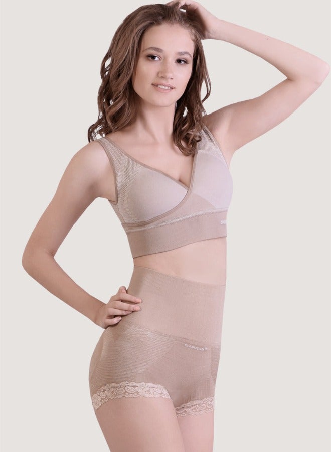 SANKOM Classic Shapewear Briefs for Women - High Waist Tummy Control Underwear with Posture Support | Seamless, Breathable & Comfortable Body Shaper for Everyday Wear | Supports Back Comfortably & Feels light in UAE’s Warm Weather. - Image 1