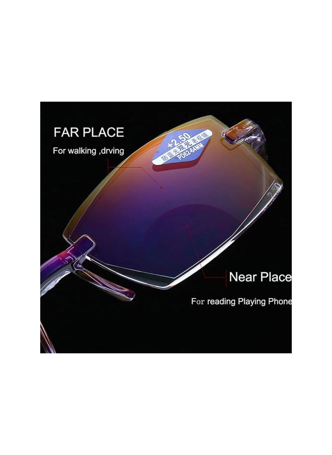 Generic - 2 Pcs New Diamond-cut Bifocal Progressive and Anti-blue Eyewear, Foldable Far and Near Dual-Use Reading Glasses (+300) - Image 1