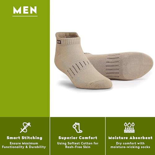 Supersox Bamboo Ankle Length Socks for Woman & Men | 4 Times Softer than Cotton | Sustainable Fabric | Anti-Odour Socks for Sports, Gym & Daily Wear | Beige Colour | Pack of 1 - Image 4