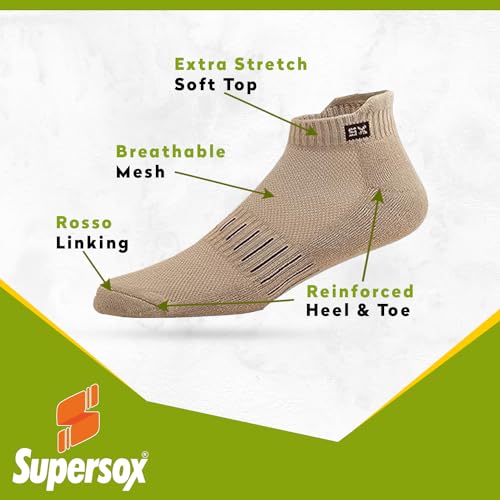 Supersox Bamboo Ankle Length Socks for Woman & Men | 4 Times Softer than Cotton | Sustainable Fabric | Anti-Odour Socks for Sports, Gym & Daily Wear | Beige Colour | Pack of 1 - Image 3