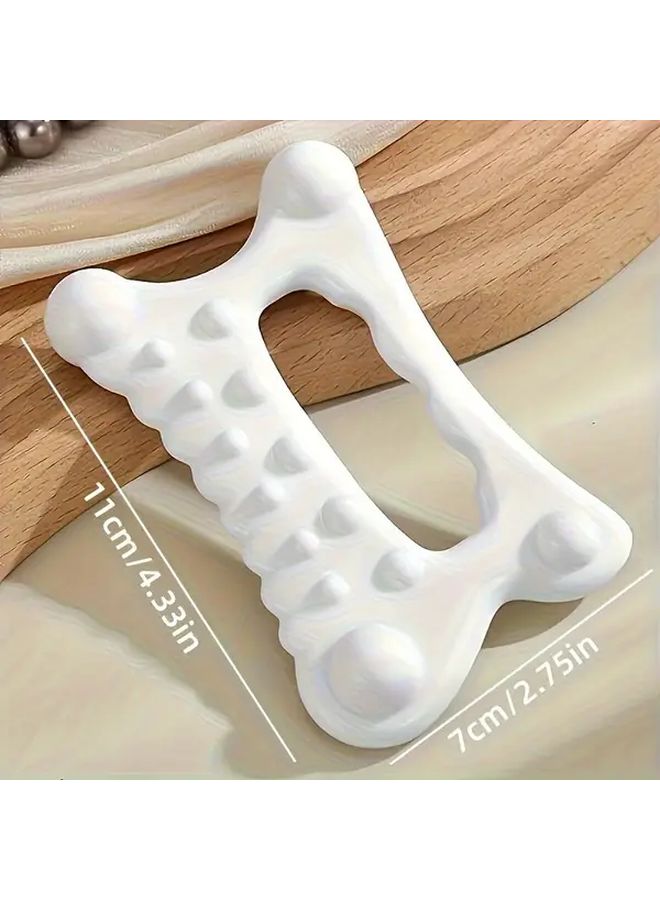 Porcelain White Ergonomic Thumb Massage Tool White Wave Edge Physical Board Deep Tissue Relaxation Facial Contouring Acupressure Durable PP Material Suitable For All Seasons - Image 4